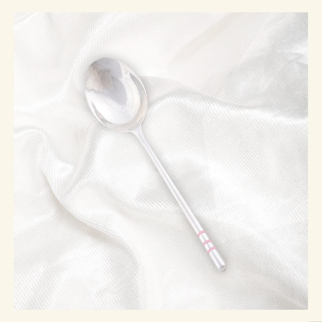 Baby Pink Spoon in Sterling Silver — 925 silver baby gift, by Rajasi Jindal