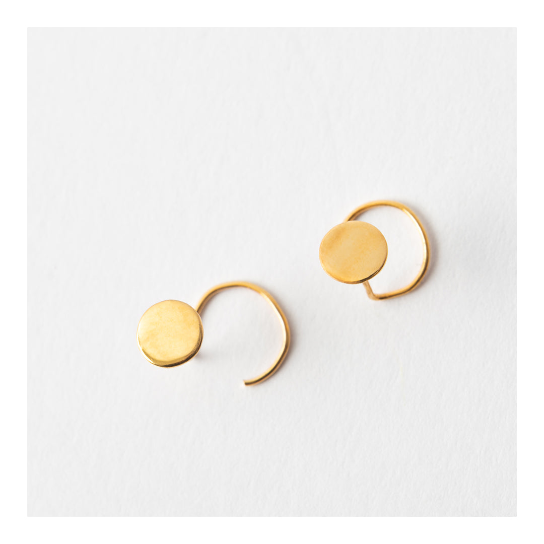 Sun Piercing Gold Earrings
