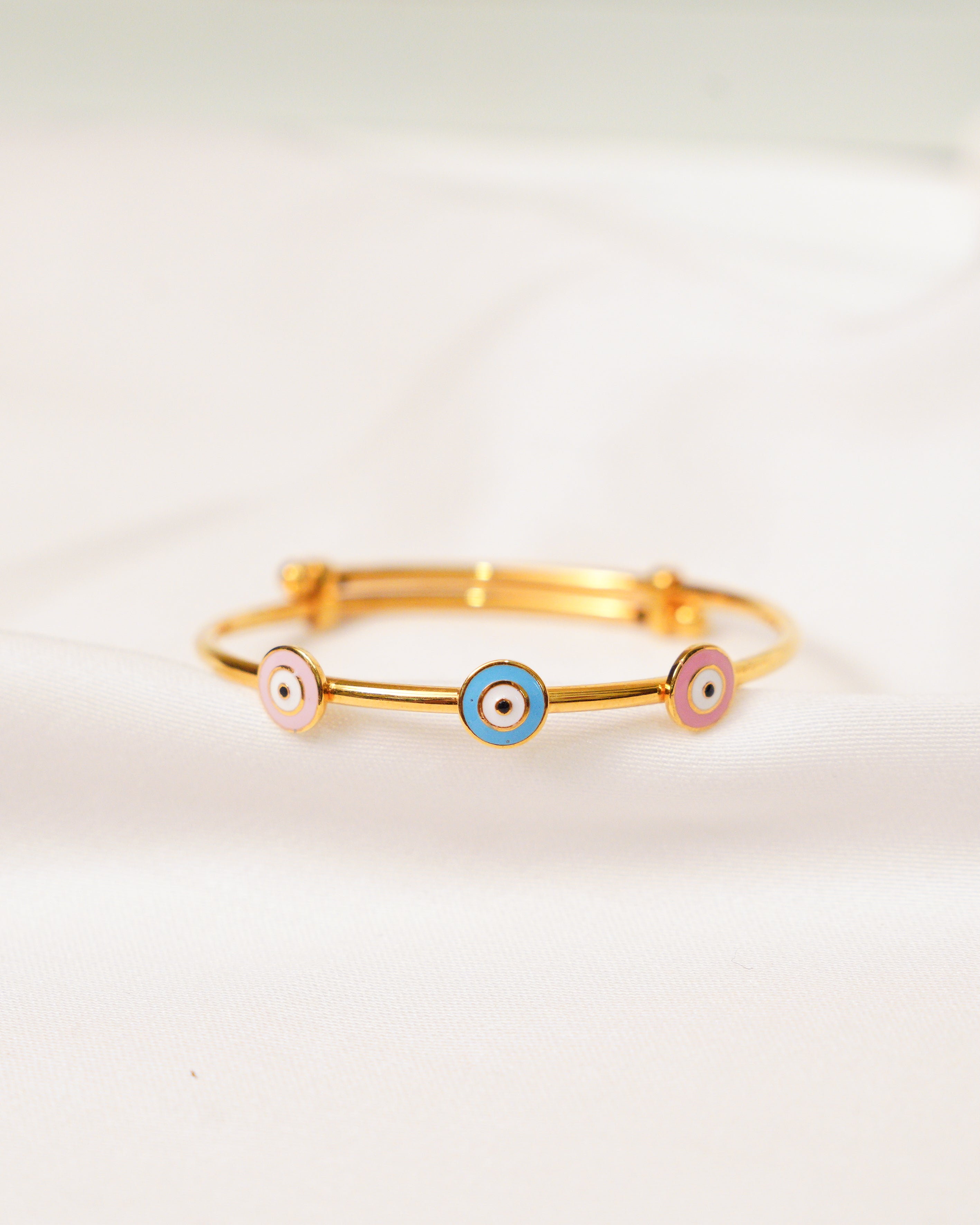 Evil Eye Silver Adjustable Bangle