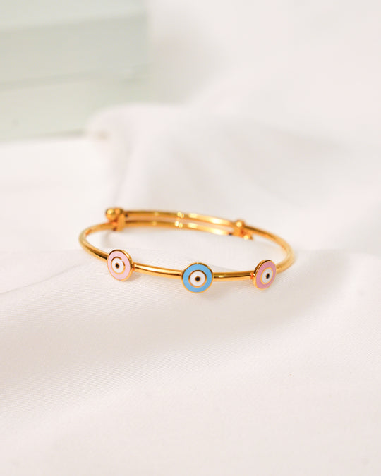 Evil eye Silver Adjustable Bangle