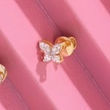 Diamond Butterfly Earrings for kids — BIS Hallmarked, by Rajasi Jindal