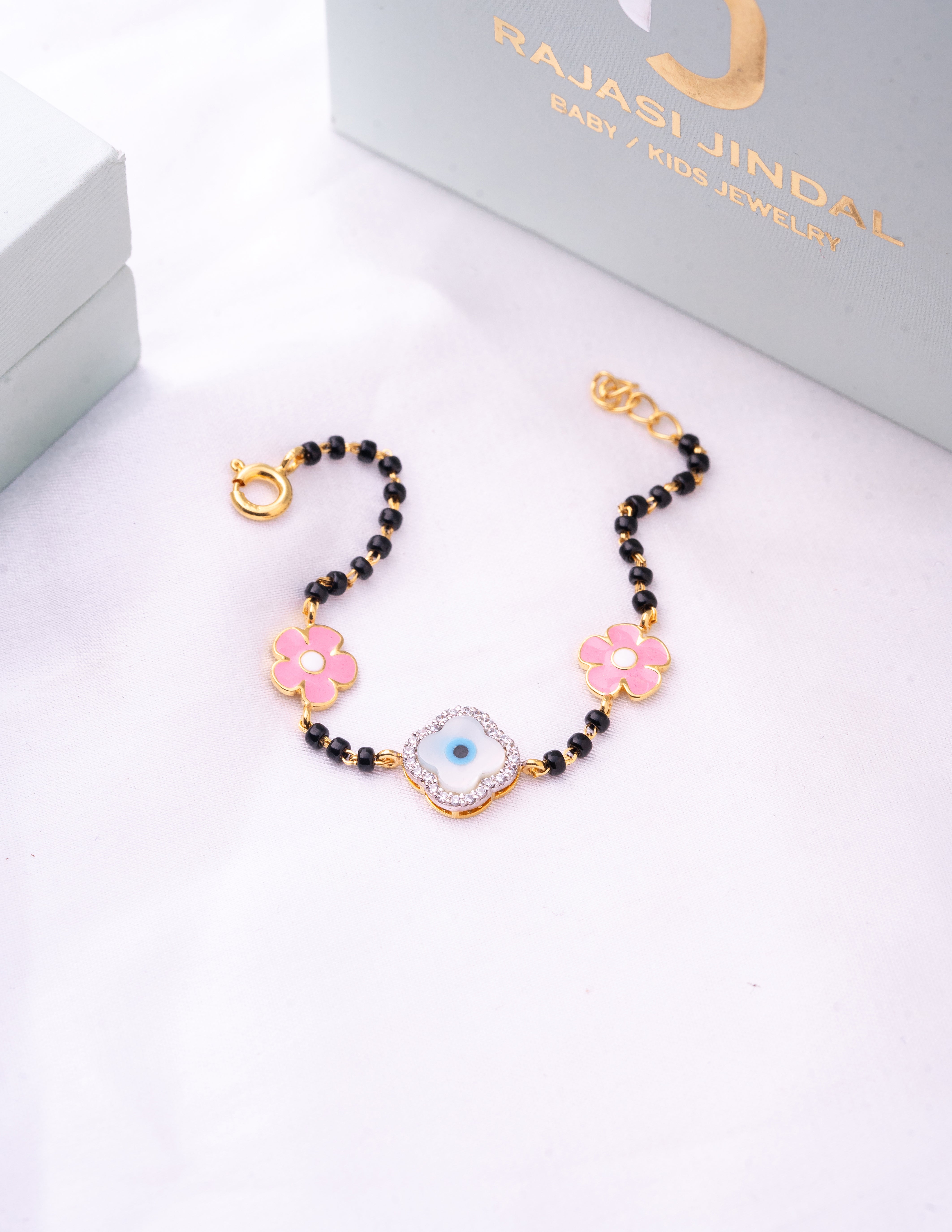 Evil Eye Flower Nazariya for babies — BIS Hallmarked evil eye nazariya, by Rajasi Jindal