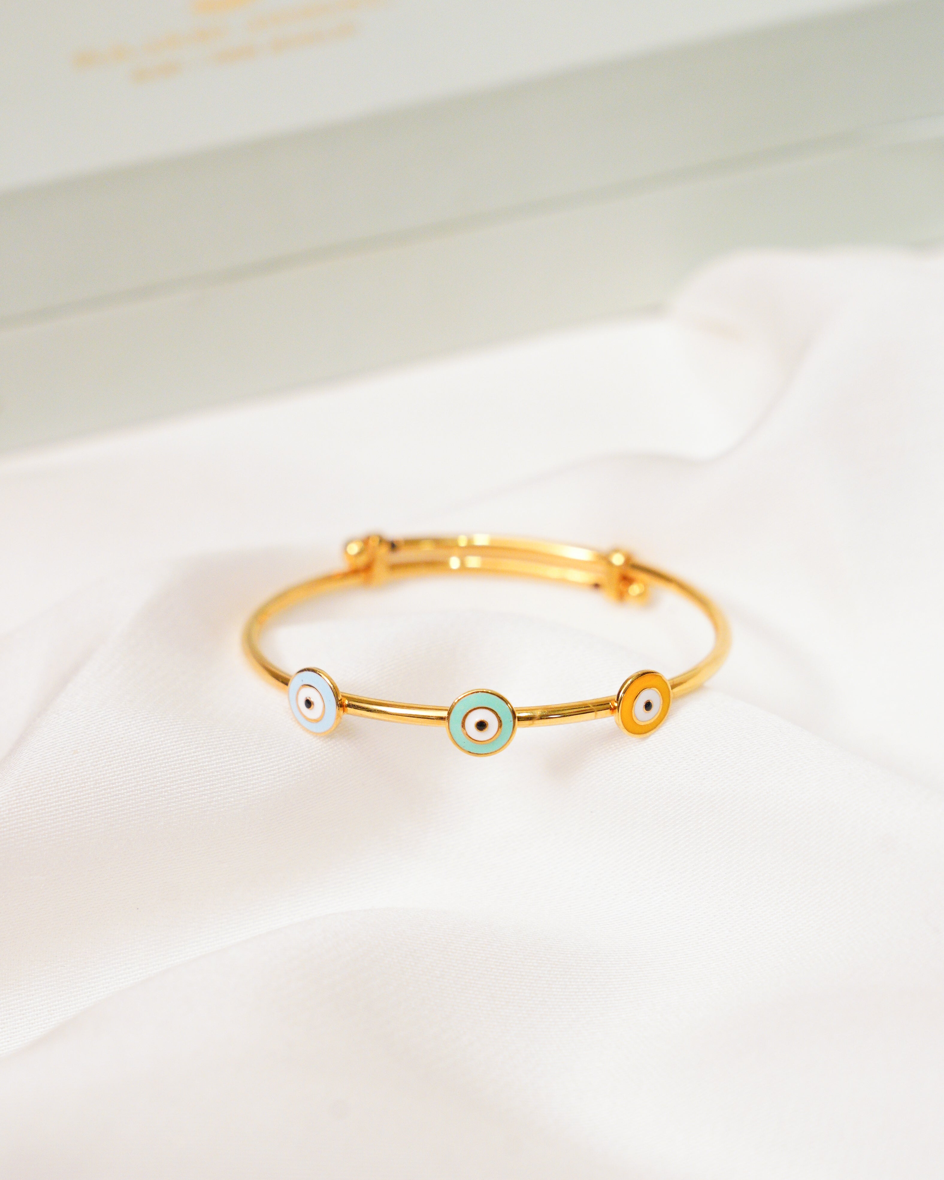 Evil Eye Silver Adjustable Bangle