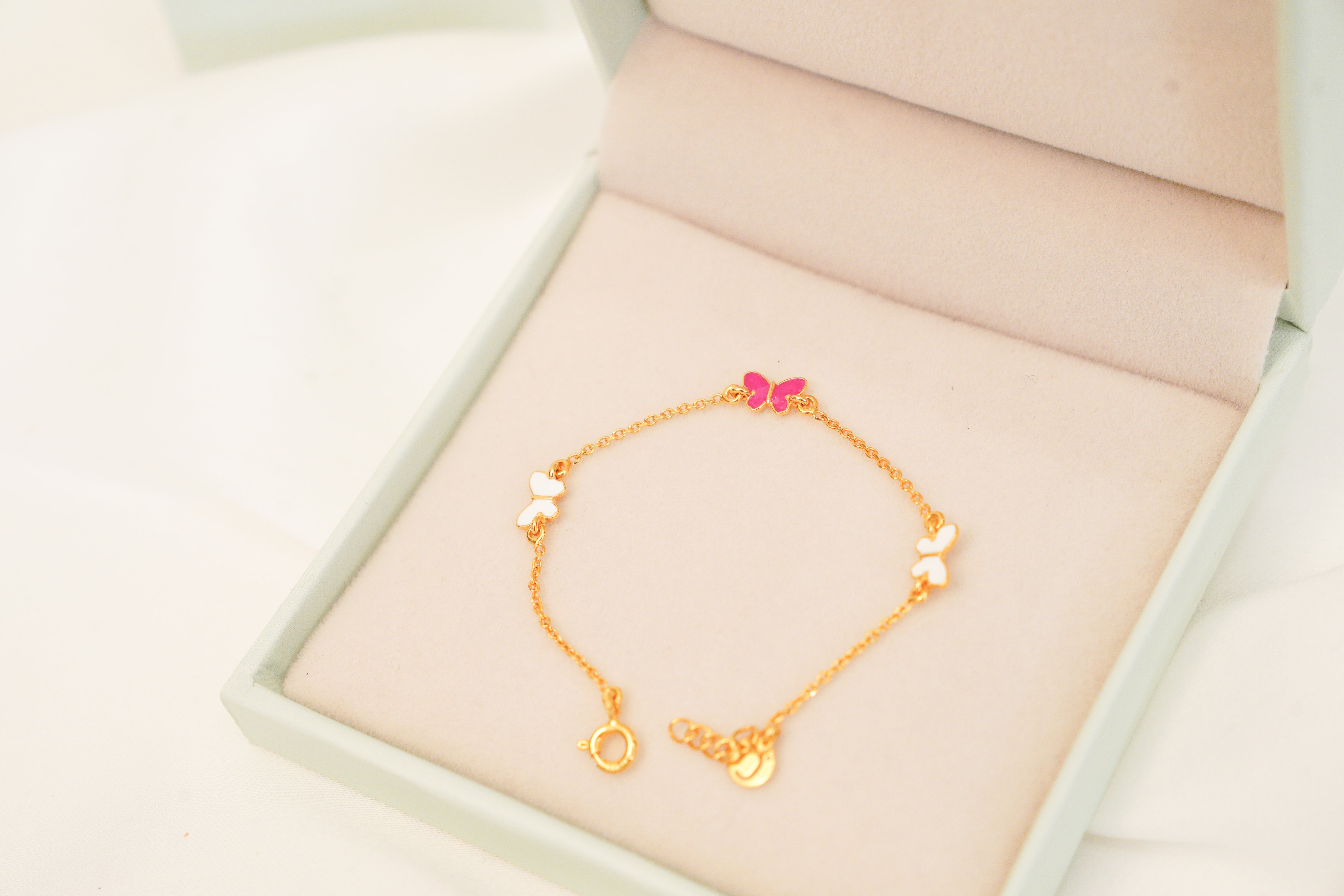 3 Motif Butterfly Silver Bracelet