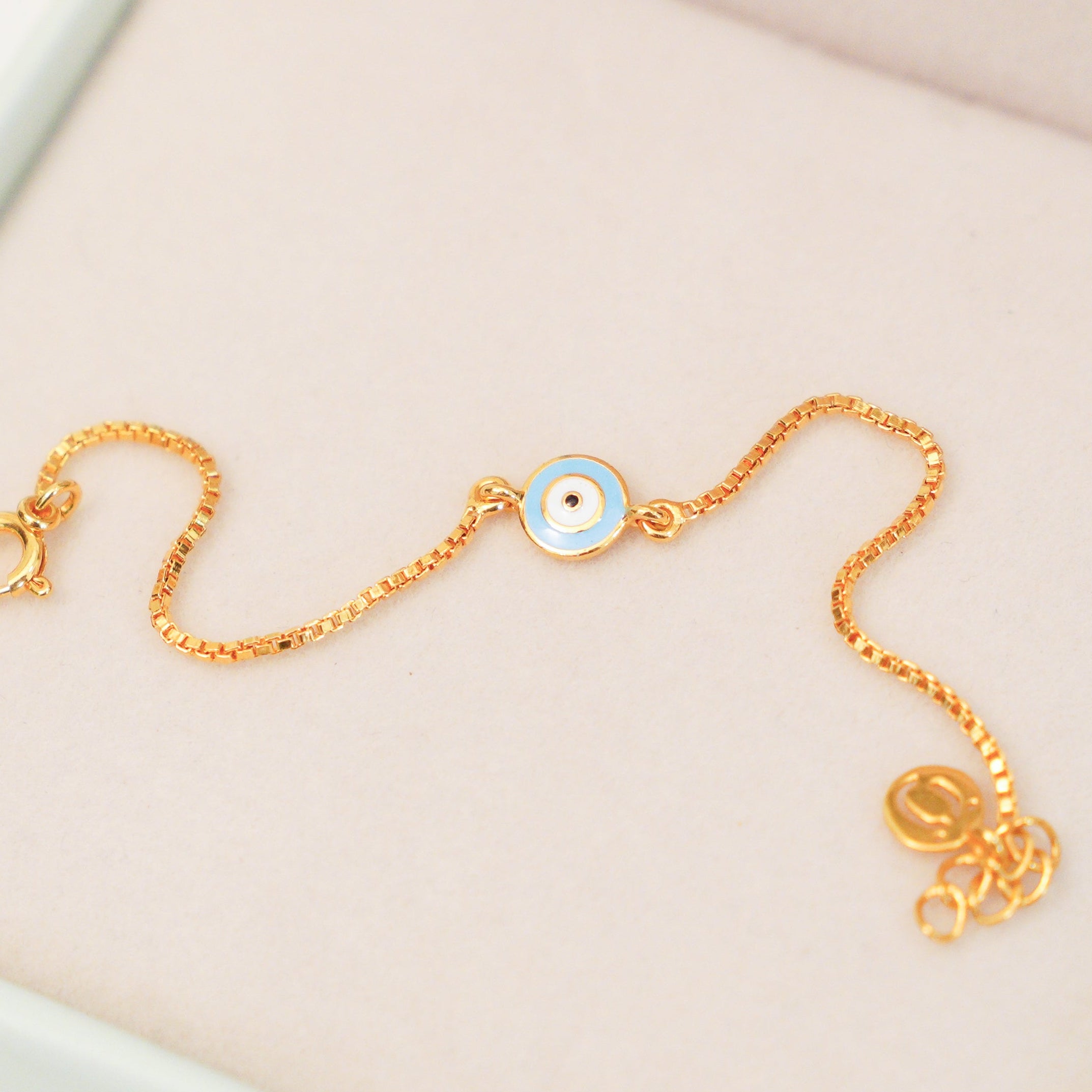 Sky Blue Evil Eye Bracelet for babies and kids — BIS Hallmarked, by Rajasi Jindal