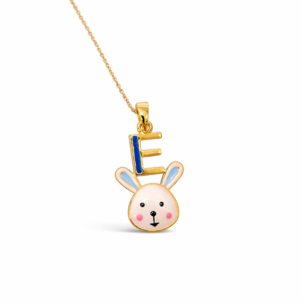 Blue Bunny Initial Pendant for kids — BIS Hallmarked, by Rajasi Jindal