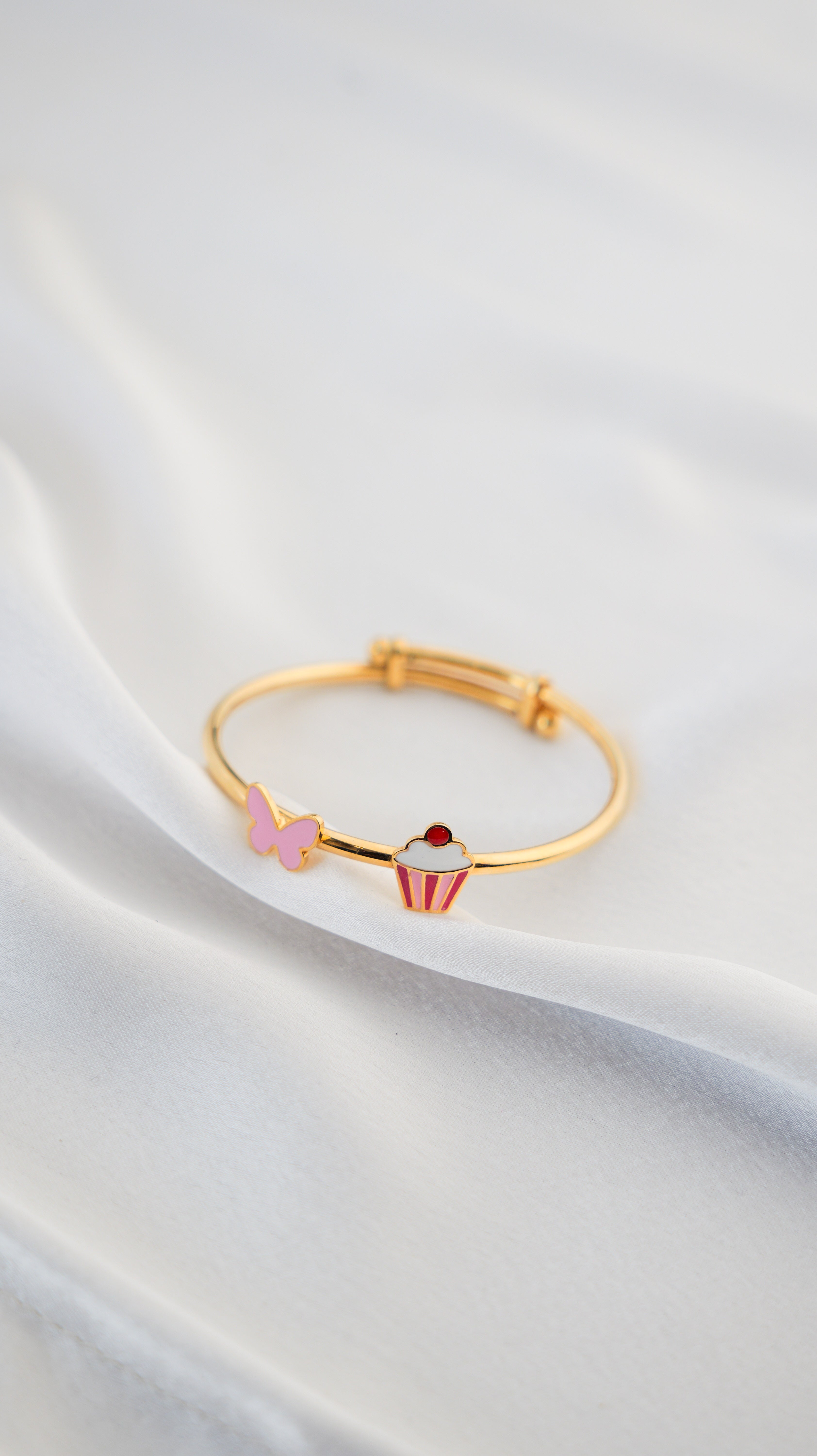 Butterfly - Cupcake Adjustable Gold Bangle