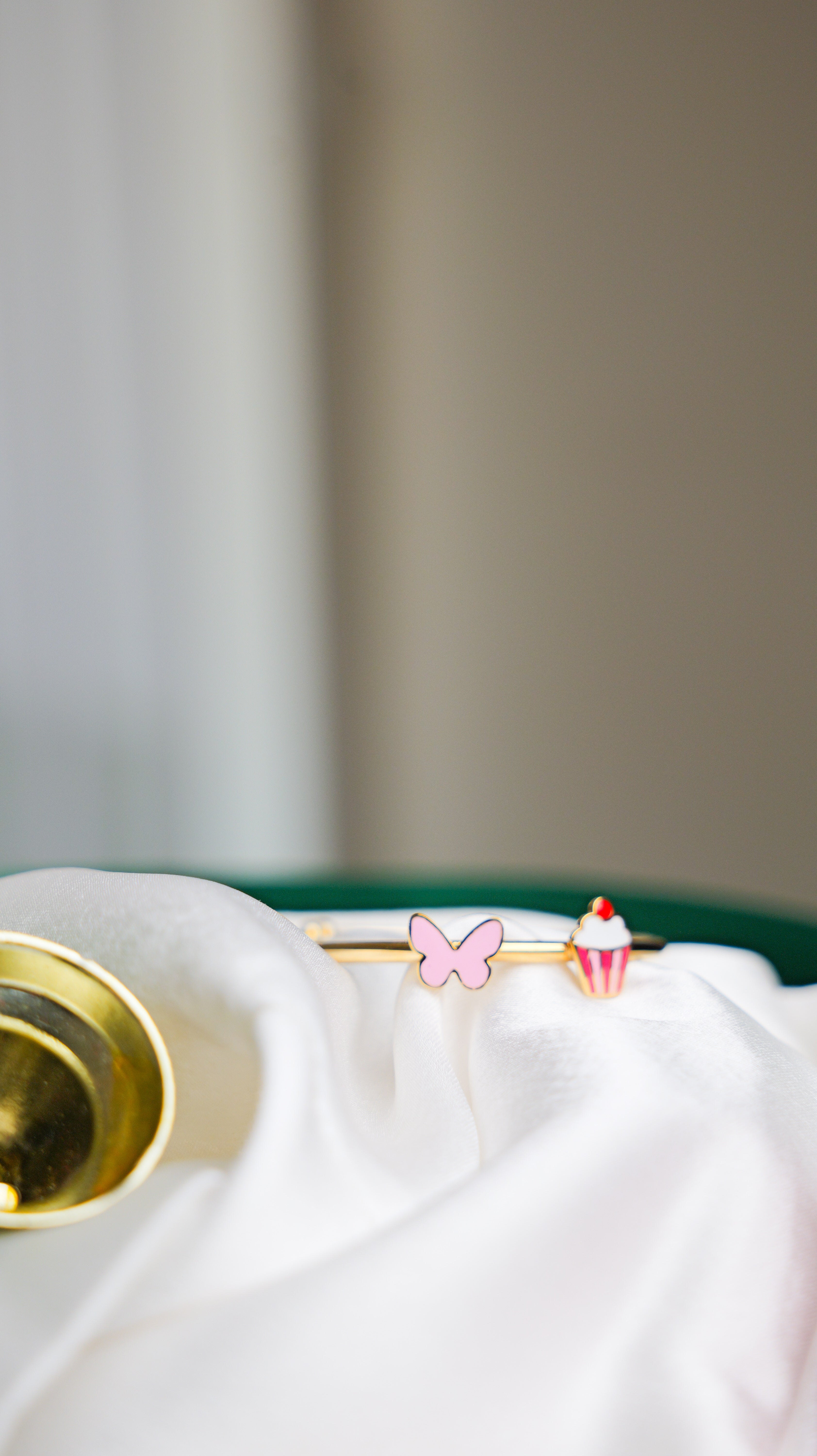 Butterfly - Cupcake Adjustable Gold Bangle