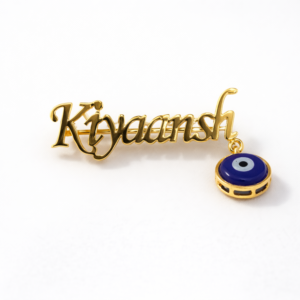 Name Evil Eye Brooch and Lapel Pin for kids — by Rajasi Jindal