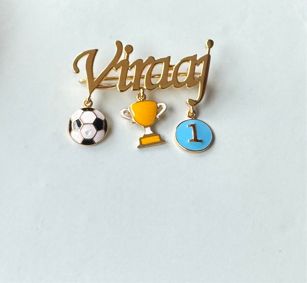 Name Football Brooch / Lapel Pin