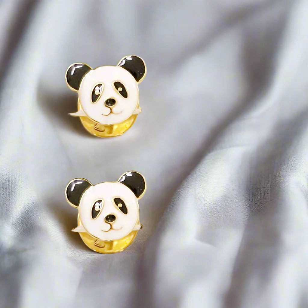 14K Gold Panda Collection Cufflinks / Kurta Buttons