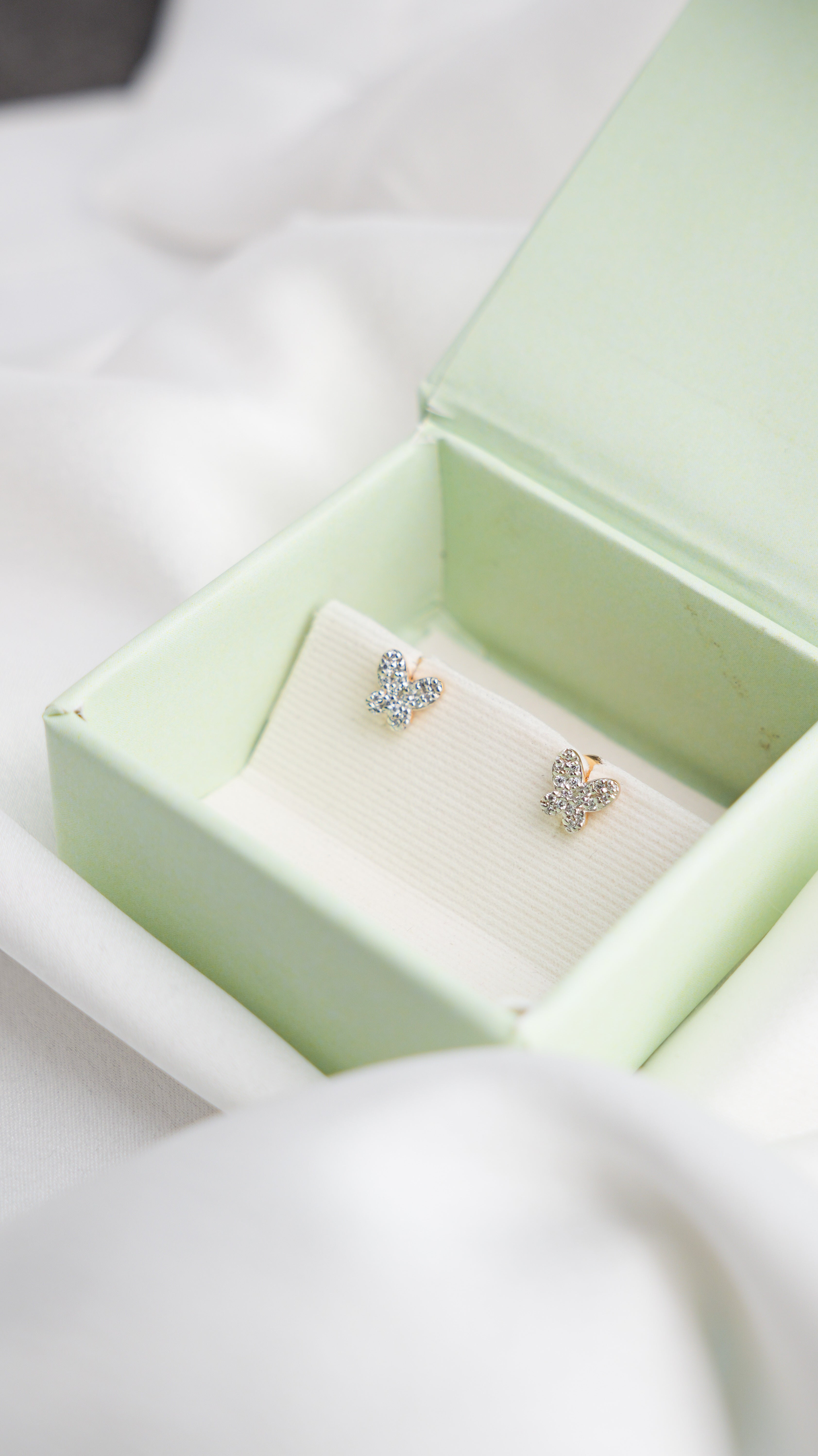 Butterfly Diamond Earrings for kids — BIS Hallmarked, by Rajasi Jindal