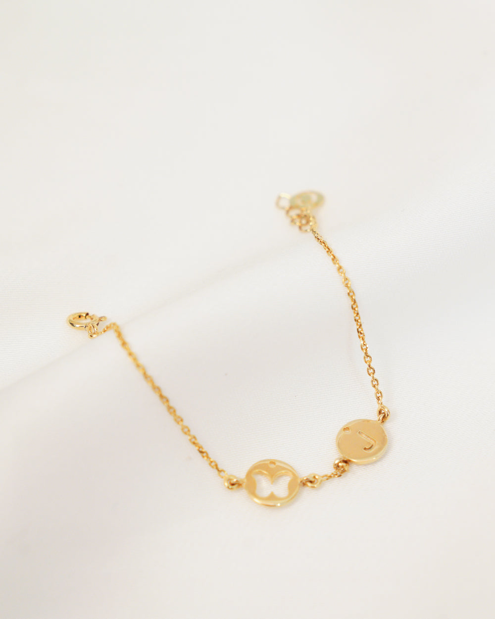 Butterfly Initial Bracelet