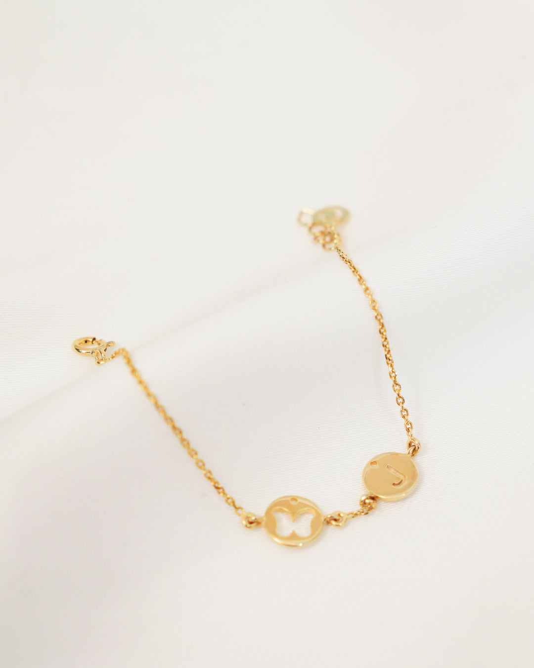 Butterfly Initial Bracelet