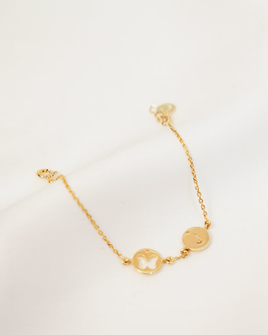 Butterfly Initial Bracelet