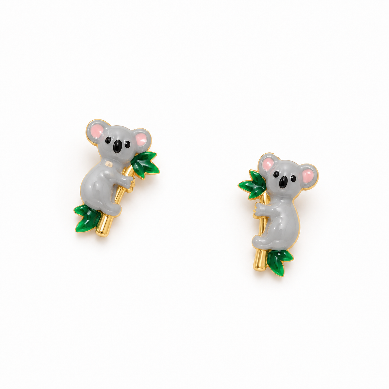 Enamel Koala Gold Earrings