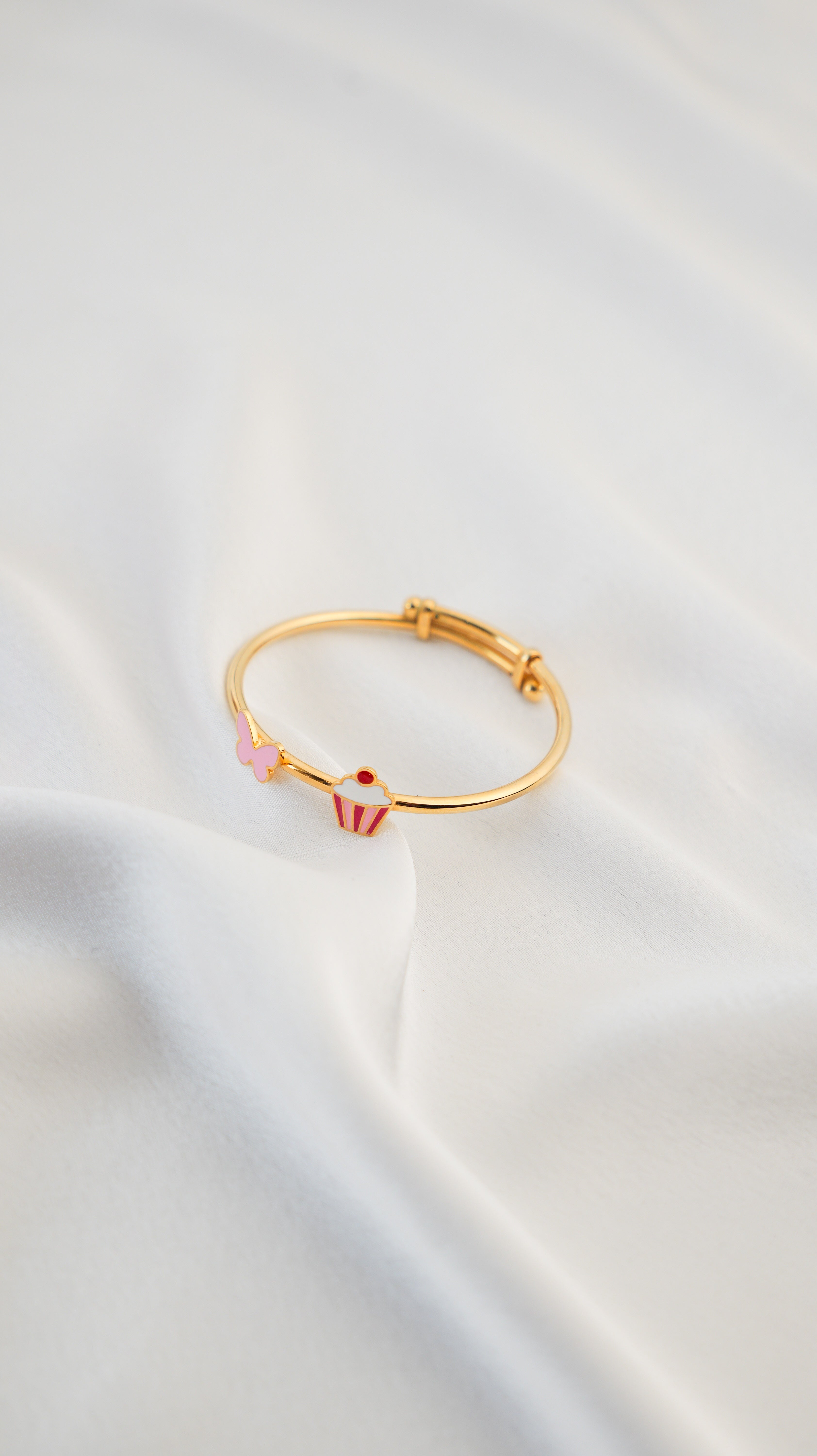 Butterfly - Cupcake Adjustable Gold Bangle