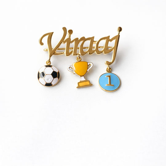 Name Football Brooch / Lapel Pin