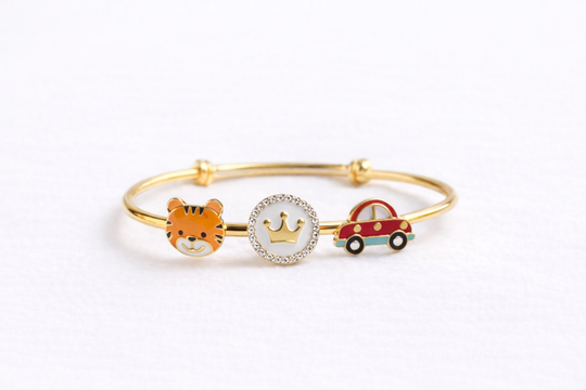 Cub Car Silver Adjustable Bangle