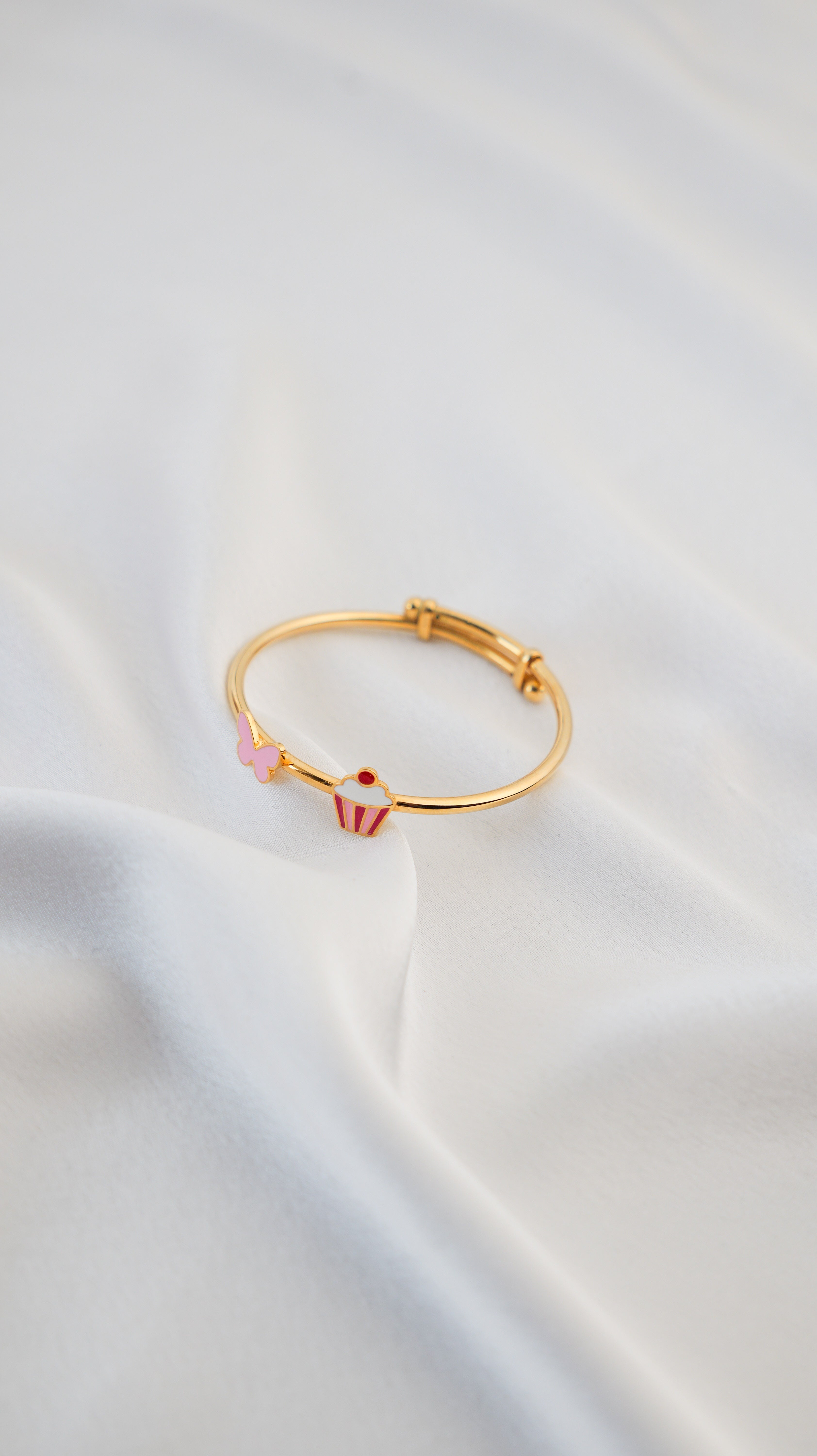 Butterfly - Cupcake Adjustable Gold Bangle