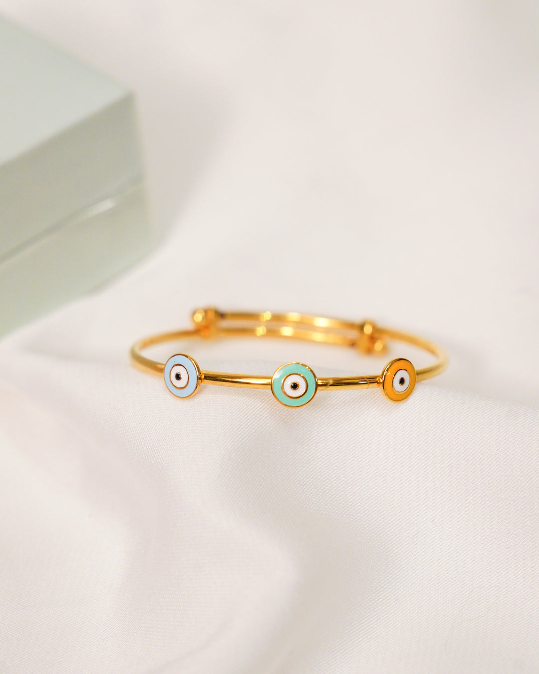 Evil eye Silver Adjustable Bangle