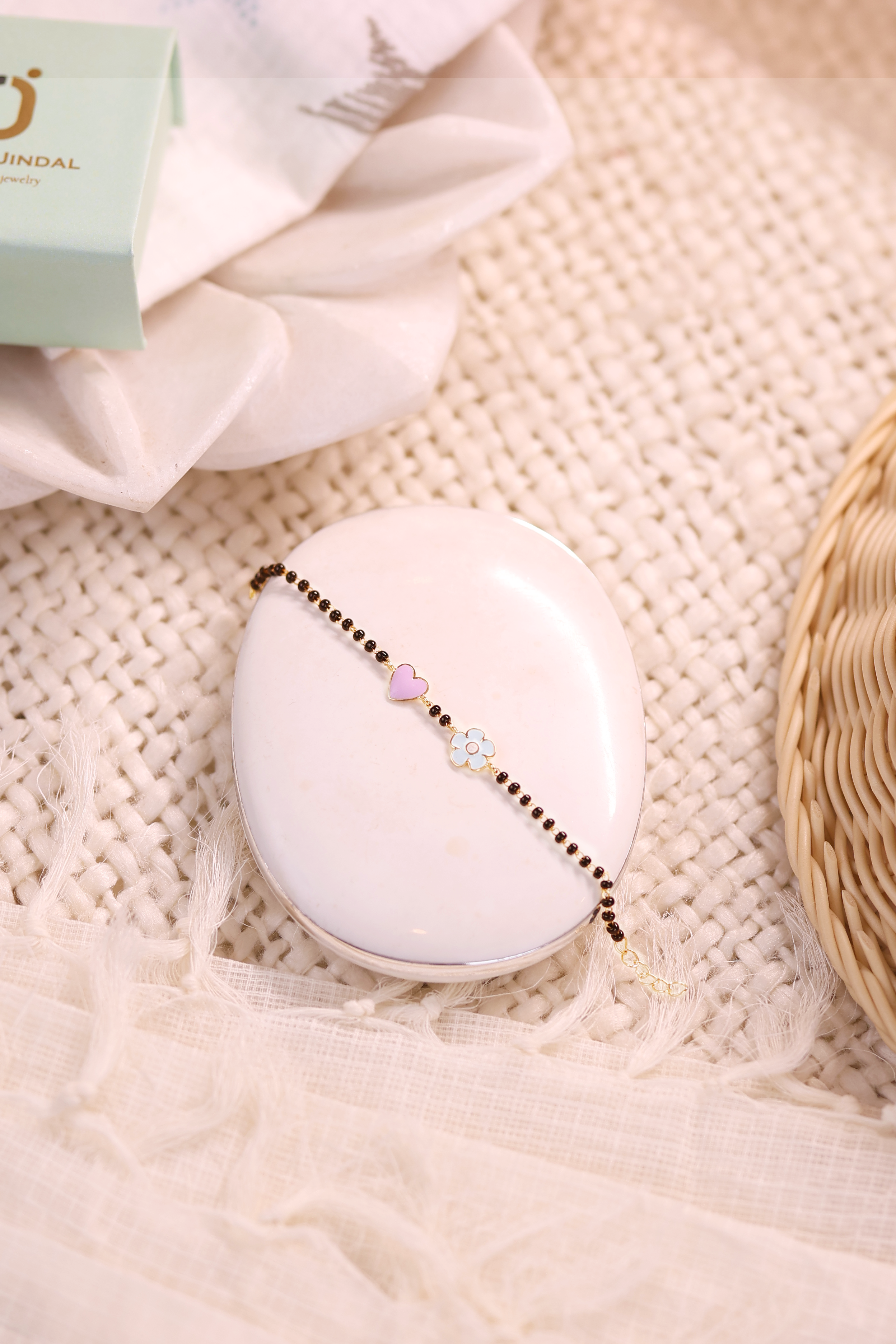 Flower Heart Gold Nazariya for babies — BIS Hallmarked gold evil eye, by Rajasi Jindal