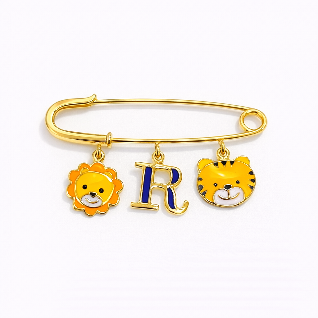 Lion and Tiger Go Wild Lapel Pin for kids — by Rajasi Jindal