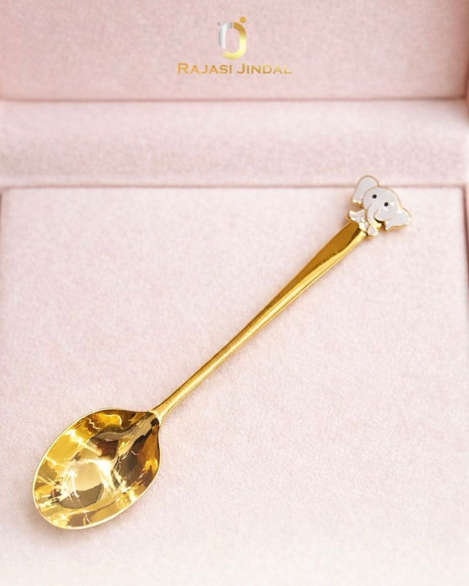 Elephant 14k Gold Spoon