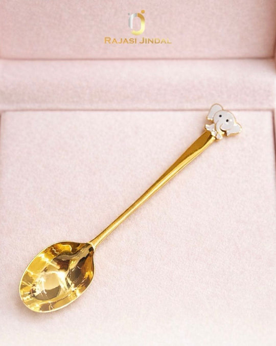 Elephant 14k Gold Spoon