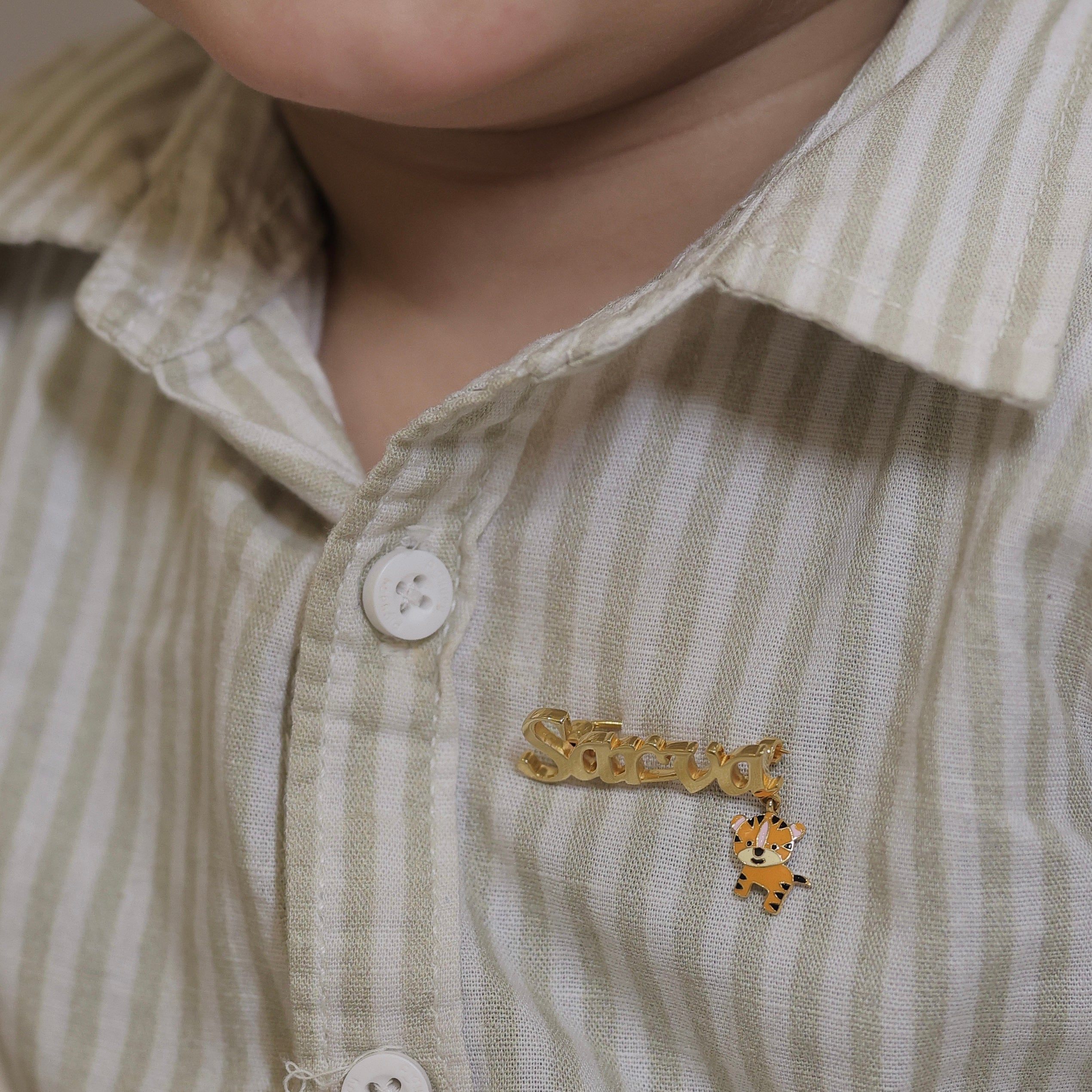 Name Tiger Brooch / Lapel Pin