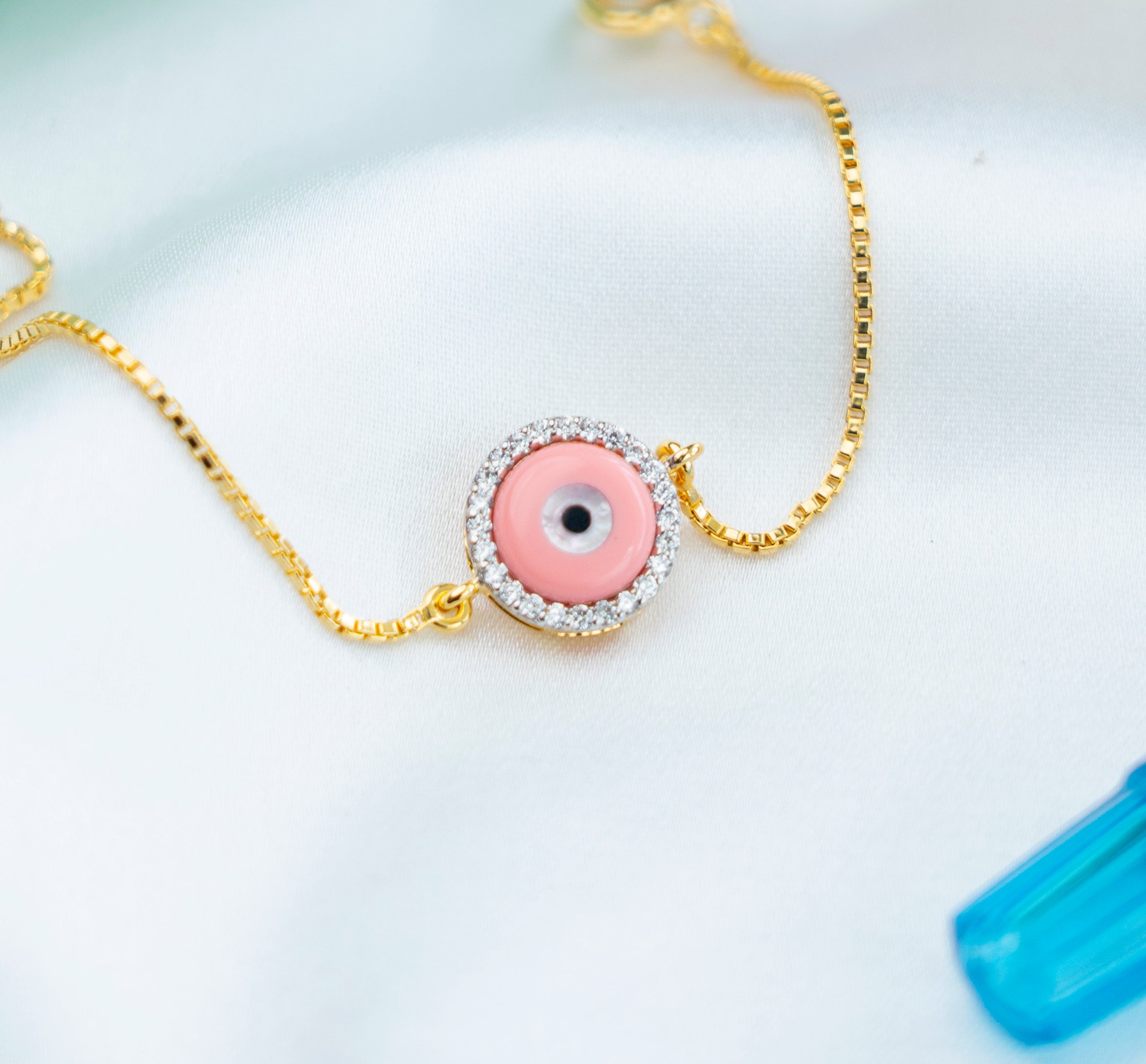 Pink Evil Eye Bracelet for babies and kids — BIS Hallmarked, by Rajasi Jindal