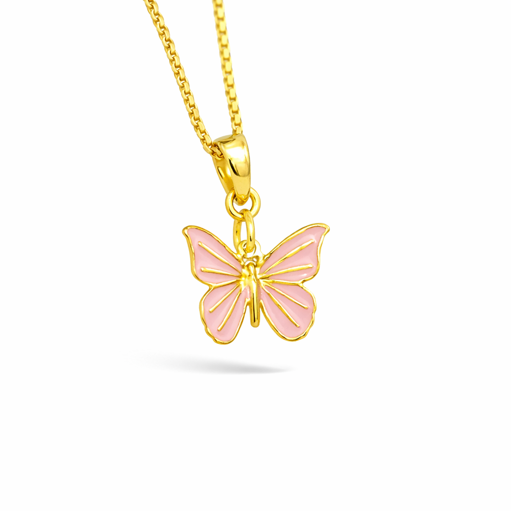 Pink Butterfly Pendant for kids — BIS Hallmarked, by Rajasi Jindal