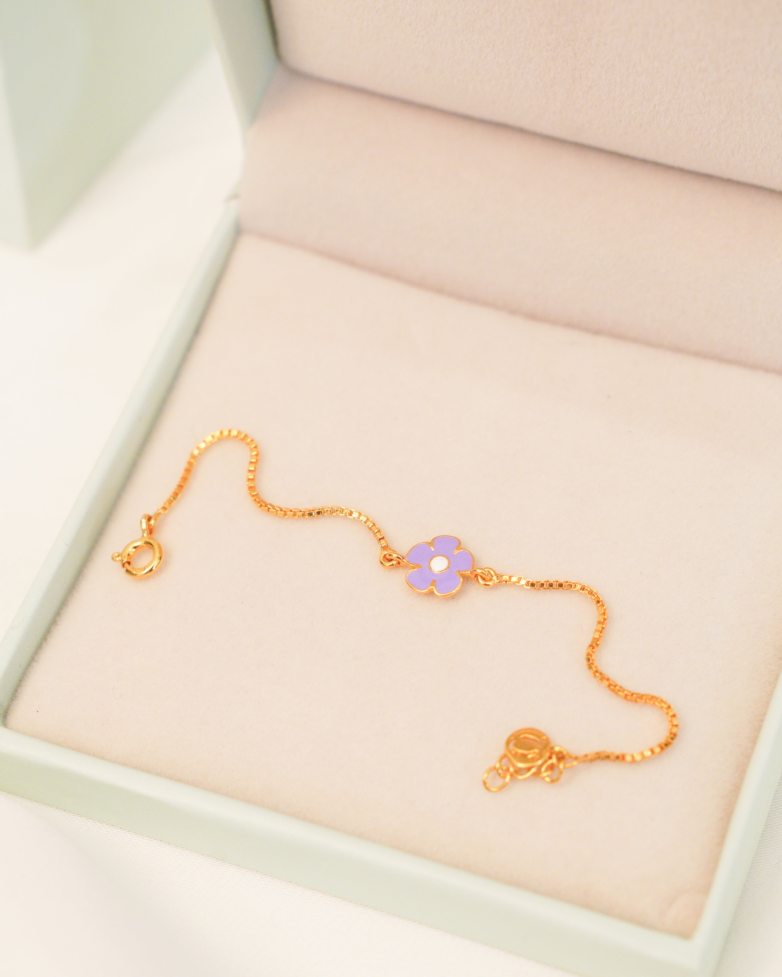 Lilac Flower Bracelet for babies and kids — BIS Hallmarked, by Rajasi Jindal