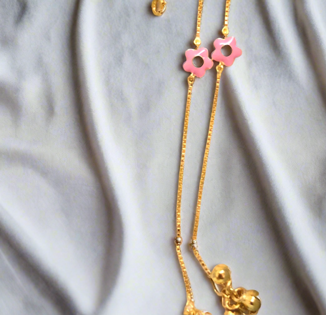 Flower Silver Payal PAIR