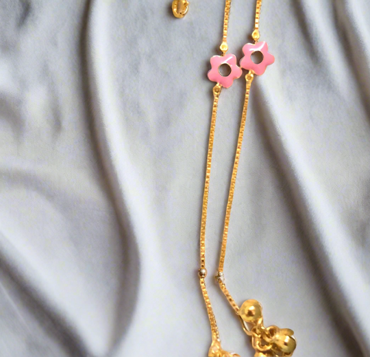Flower Silver Payal PAIR