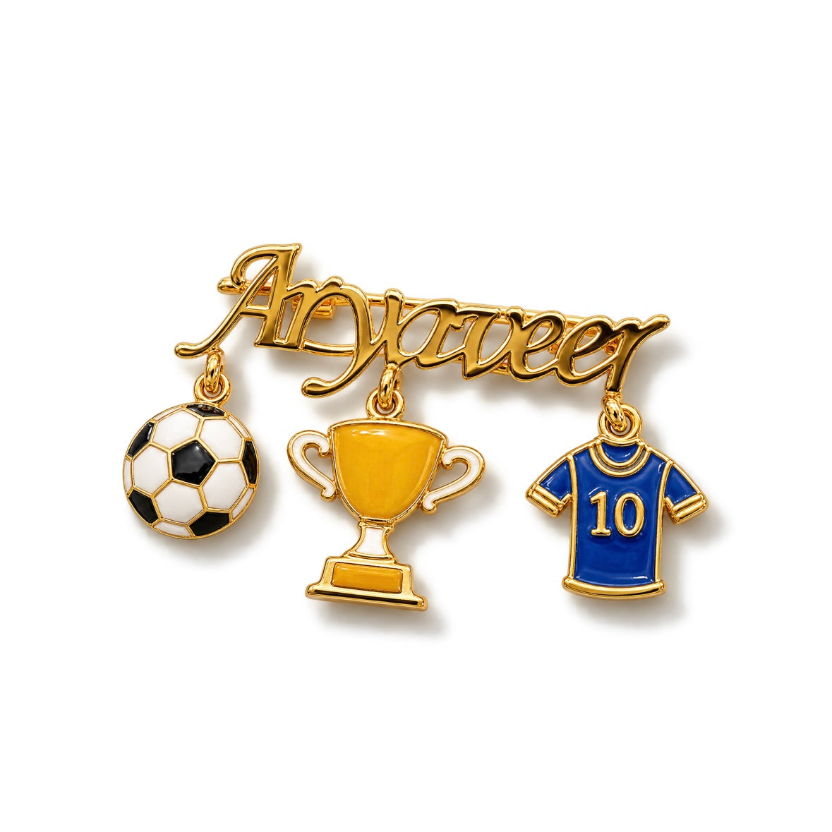 Name Football Brooch / Lapel Pin