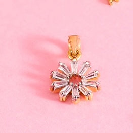 Flower Studded Gold Plated Charm