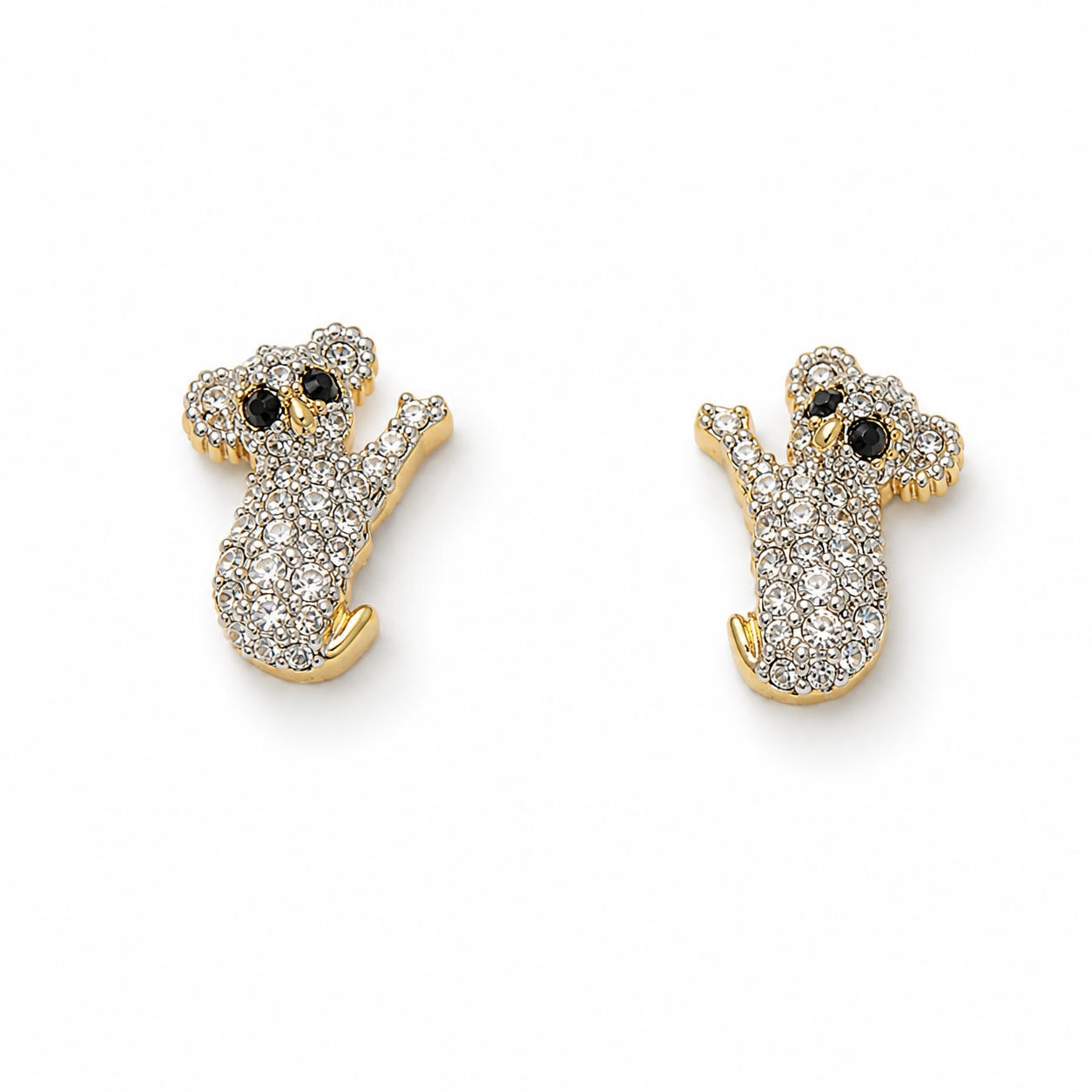 Koala Gold Embellished Earrings