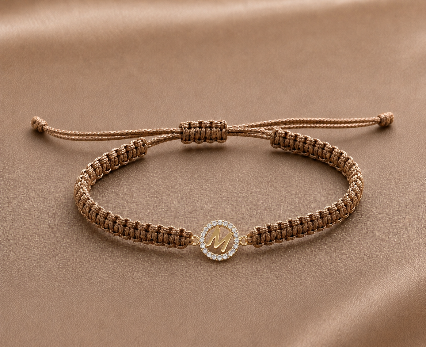 Initial Silver Rakhi Bracelet