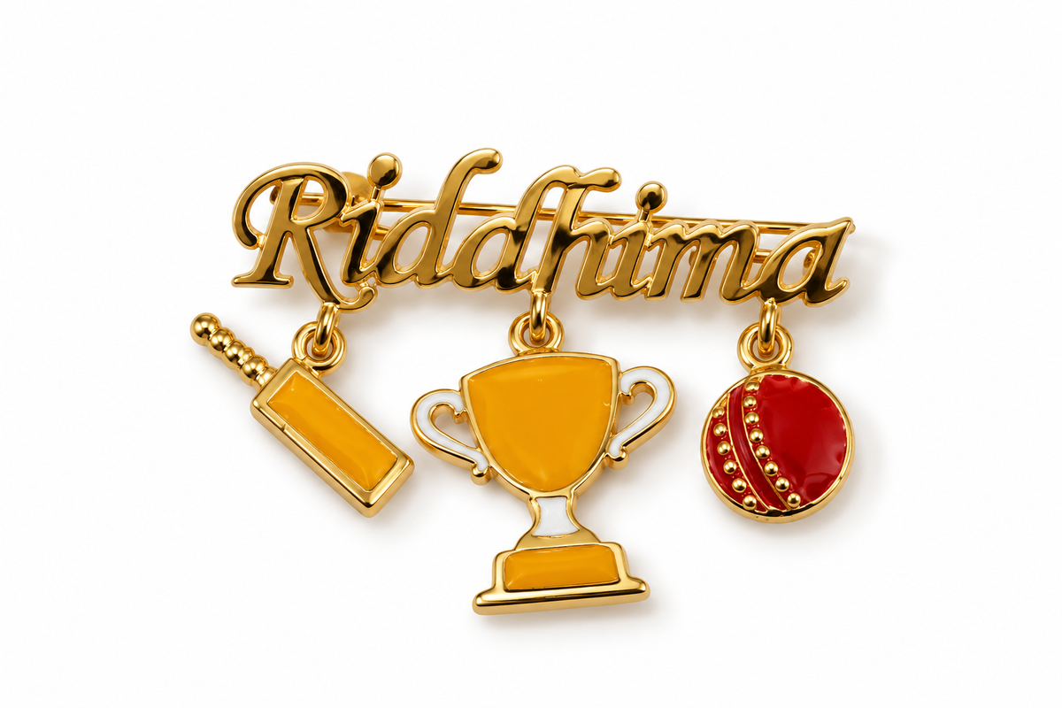 Name Cricket Brooch / Lapel Pin