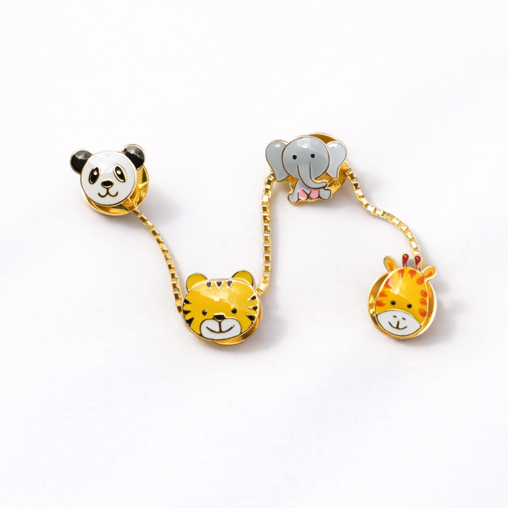 14K Gold Animal Collection Cufflinks / Kurta Buttons