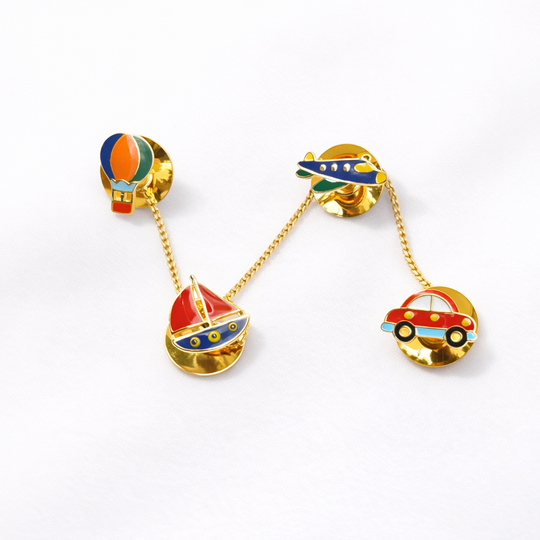 14K Gold Transport Collection Cufflinks / Kurta Buttons