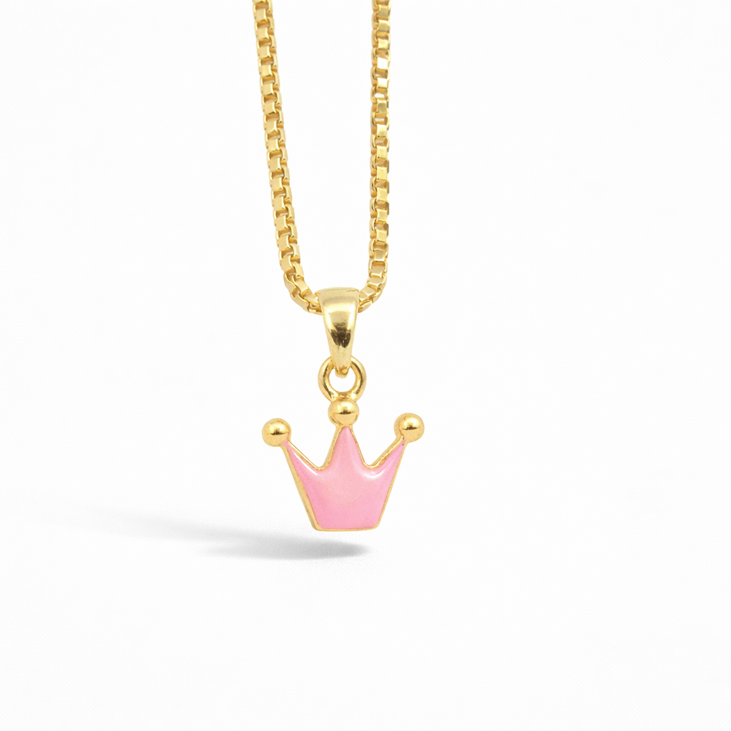 Pink Crown Pendant for kids — BIS Hallmarked, by Rajasi Jindal