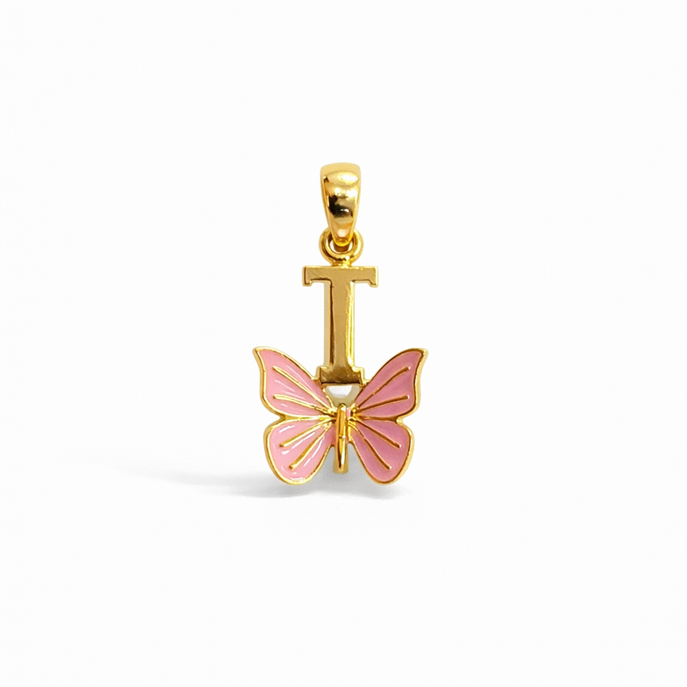 Butterfly Initial Pendant