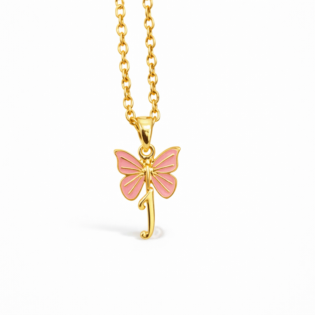 Butterfly Initial Pendant for kids — BIS Hallmarked, by Rajasi Jindal