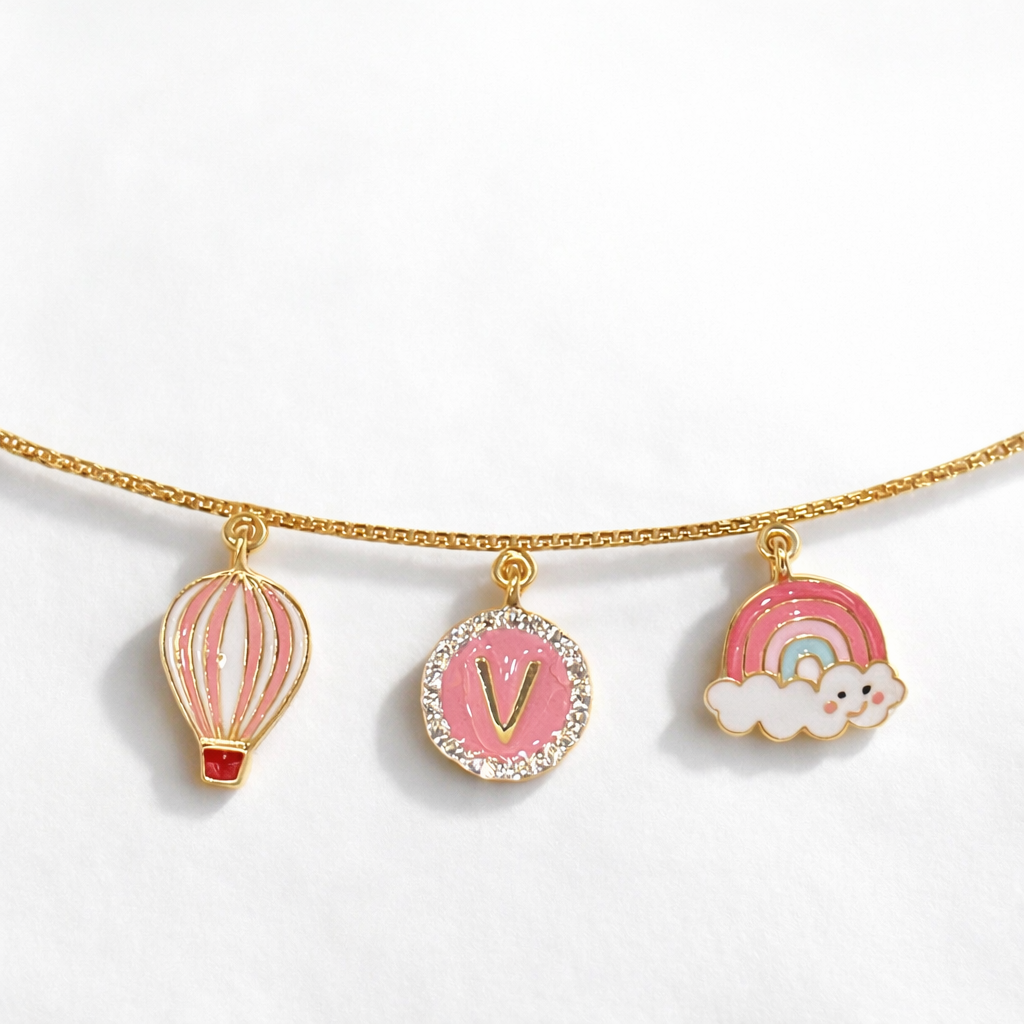 3 Motif Silver Bracelet, hot air balloon and rainbow, for babies and kids — BIS Hallmarked 925 silver, by Rajasi Jindal