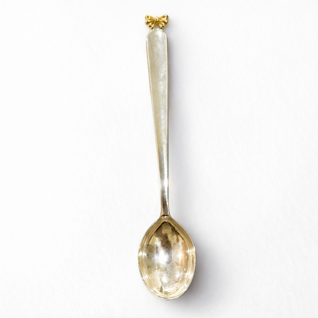 Silver Plated Bow Spoon — baby gift, by Rajasi Jindal