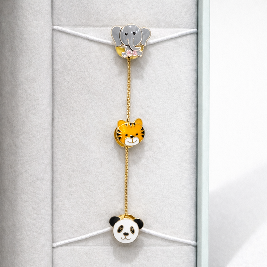 14K Gold Animal Collection Cufflinks / Kurta Buttons (set of 3)