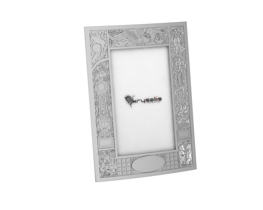 Silver Plated Birth Record Frame