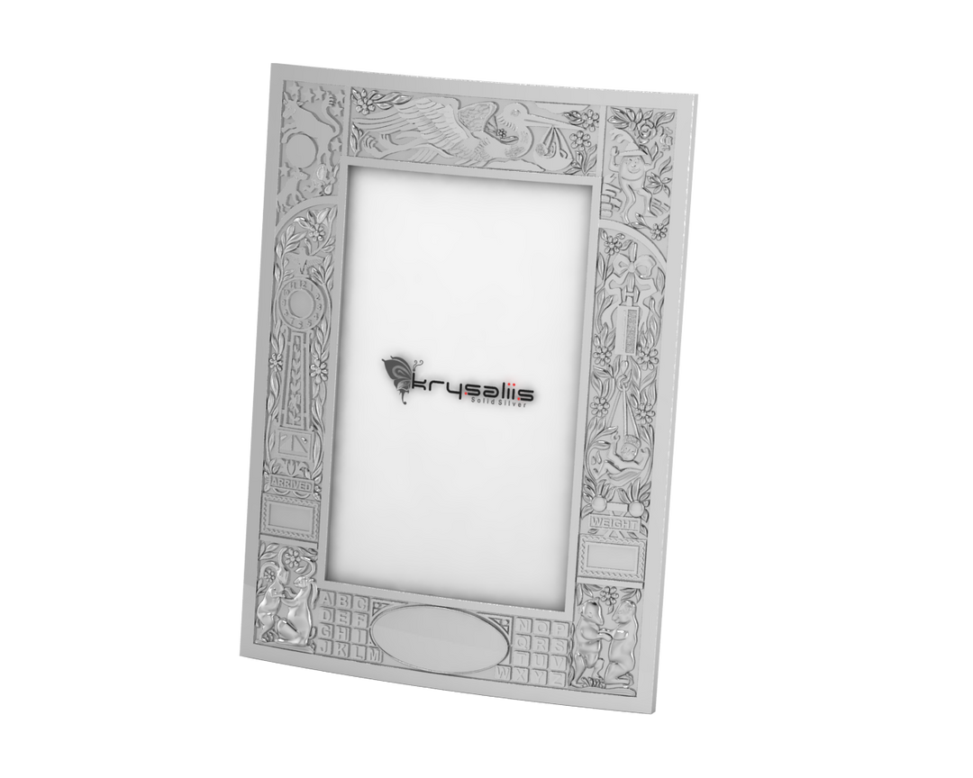 Silver Plated Birth Record Frame